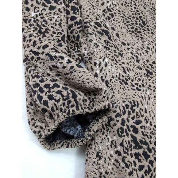 Anthropologie Maeve Mini Dress Women 12 Leopard Print Back Bow Cut Out Western - Picture 5 of 12